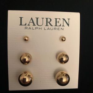Lauren Ralph Lauren Gold stud earring trio